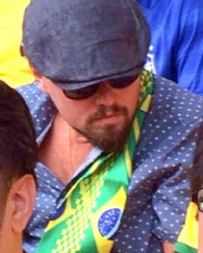 Leo DiCaprio, animando a Brasil en el Mundial.