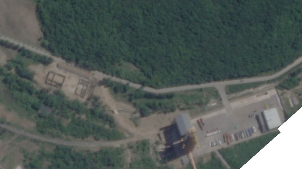 Imagen satelital de las instalaciones de lanzamiento de Sohae, cerca de Tongchang-ri, en Corea del Norte.