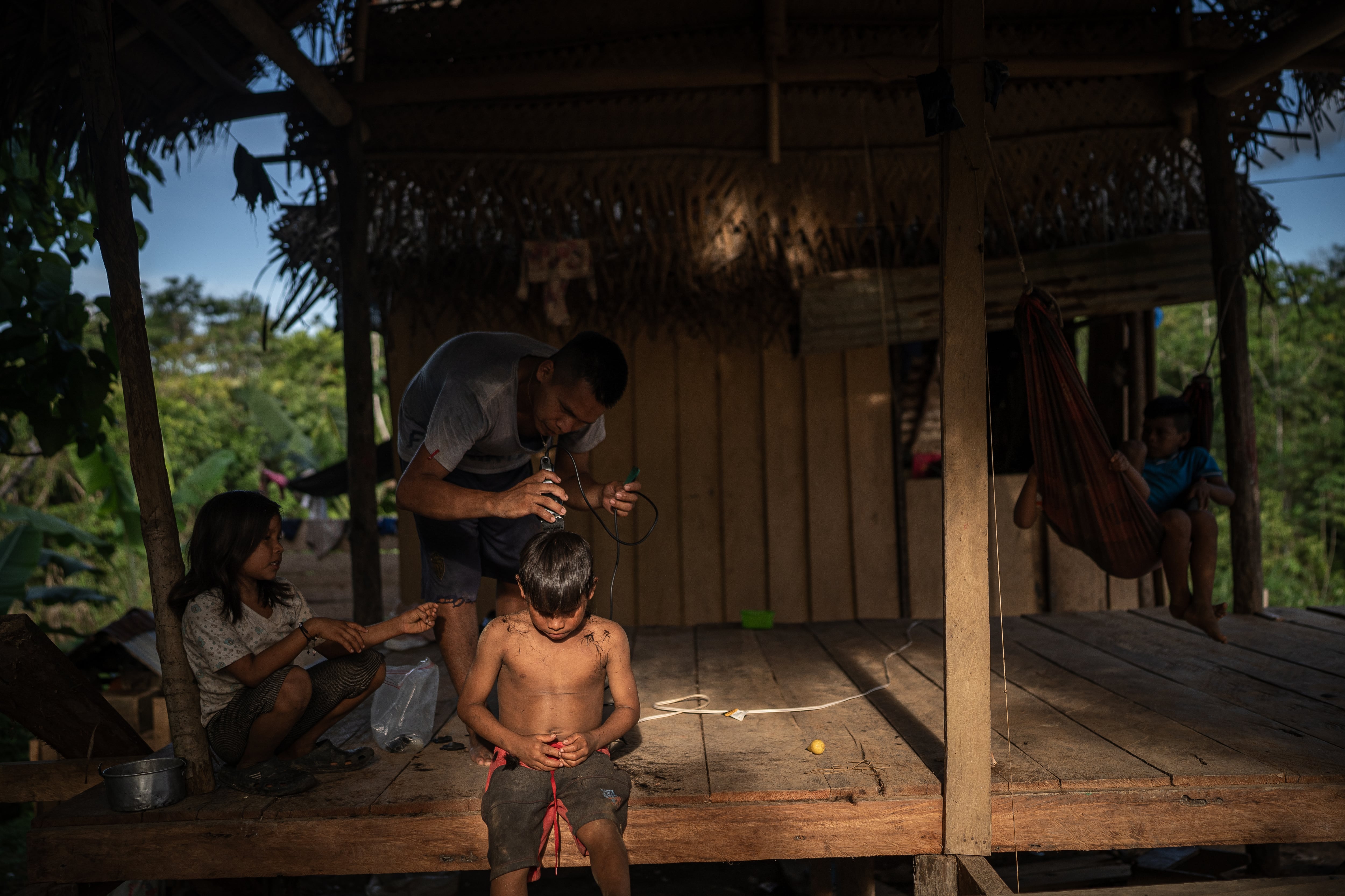 Niños de la comunidad La Libertad en el Amazonas Colombiano.