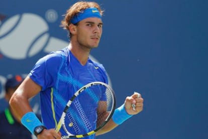 Rafael Nadal, durante su partido contra Müller.