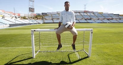 Moyá, en el estadio Coliseum Alfonso Pérez.