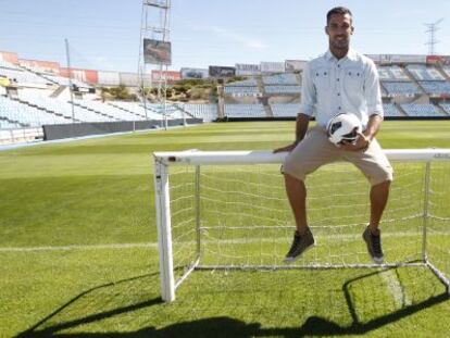 Moyá, en el estadio Coliseum Alfonso Pérez.