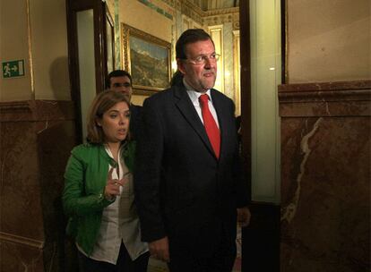 Sáenz de Santamaría y Rajoy, en el Congreso.