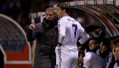 Jose Mourinho y Cristiano Ronaldo, en A Coruña en 2013.