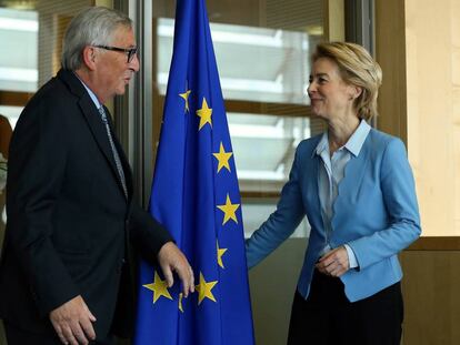 Jean-Claude Juncker y Ursula von der Leyen, el 9 de septiembre en Bruselas.
