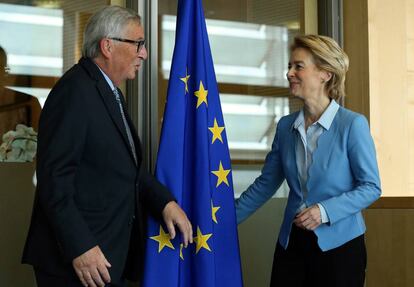 Jean-Claude Juncker y Ursula von der Leyen, el 9 de septiembre en Bruselas.