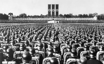 Discurso de Hitler en el congreso del partido nazi de 1936 en Núremberg.