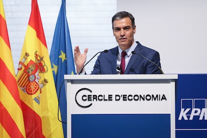 Intervención de Pedro Sánchez ayer en el Cercle d'Economia en Barcelona