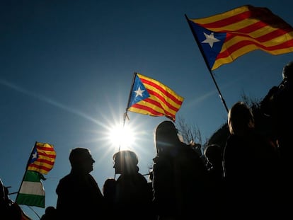 Manifestação contra o julgamento do 'próces', em Barcelona.