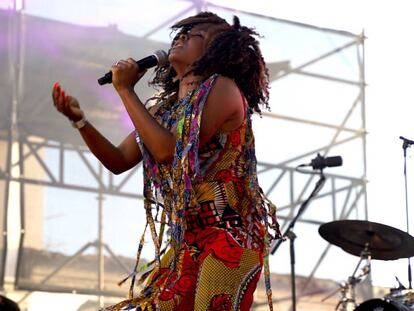 Selma Uamusse, durante el concierto en Loulé.