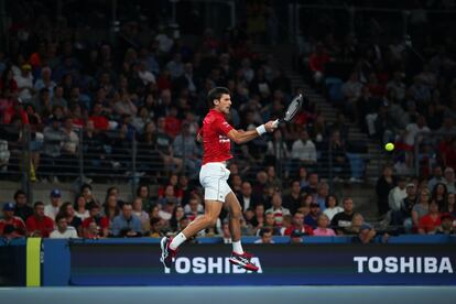 Novak Djokovic, en una acción del segundo partido de la final.