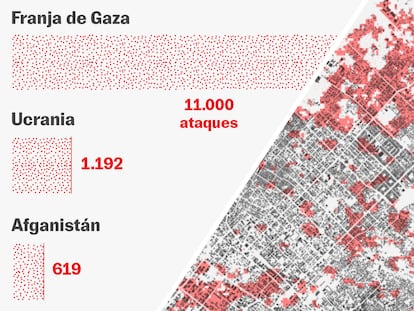 El tamaño de la destrucción tras un mes de guerra entre Israel y Gaza no tiene precedentes 