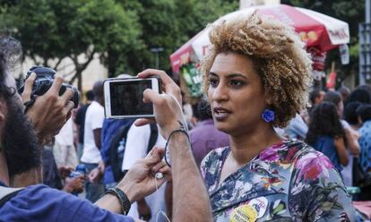 Marielle Franco na Cinelândia em janeiro deste ano.