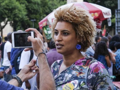 Marielle Franco na Cinelândia em janeiro deste ano.