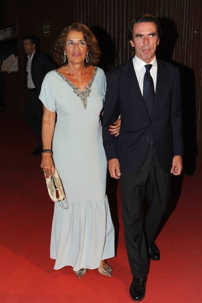 José María Aznar y Ana Botella atienden la gala en Marbella.