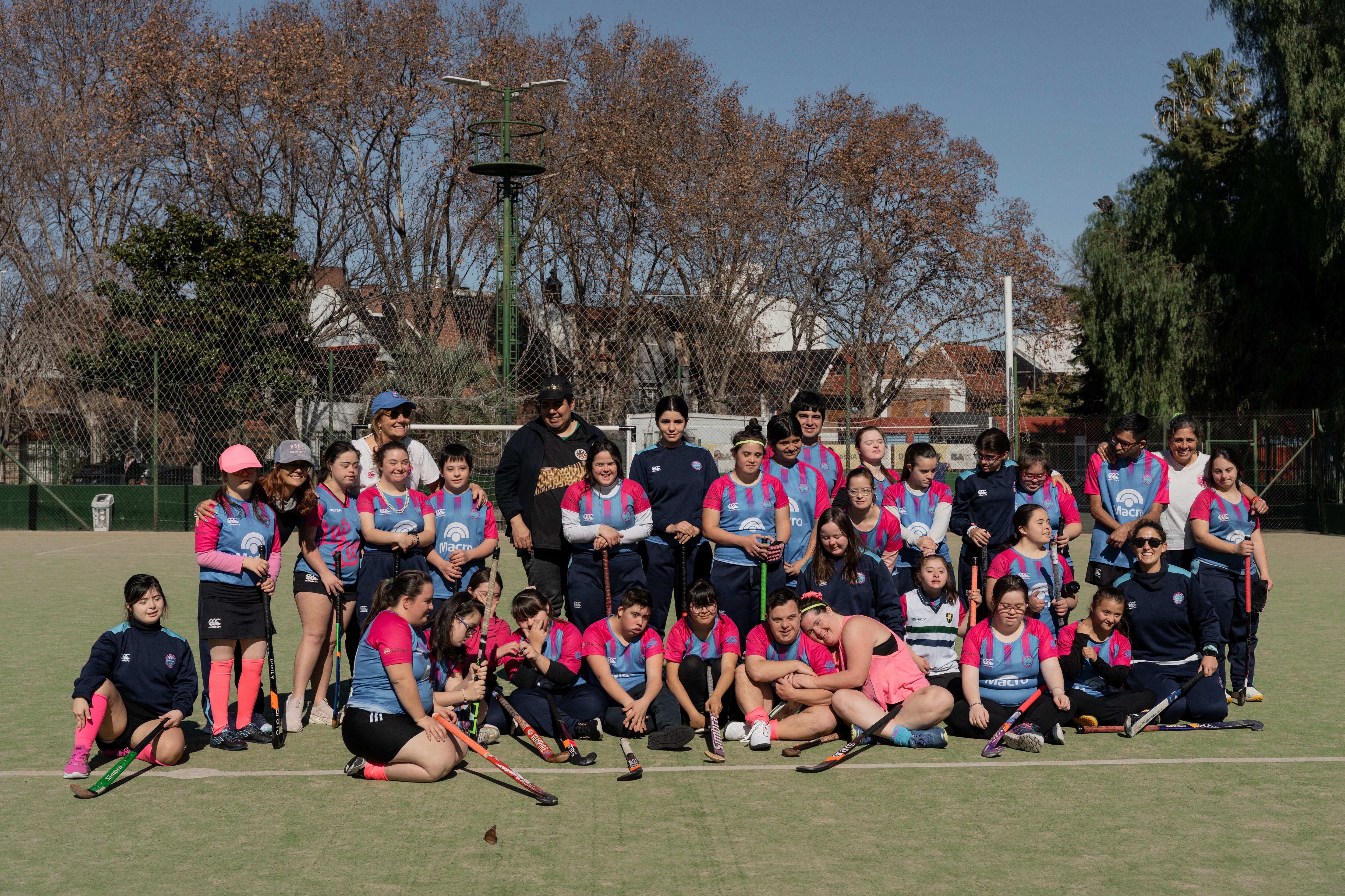 Jugadores de Lionas y Liones, después de un entrenamiento en Buenos Aires.
