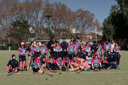 Jugadores de Lionas y Liones, después de un entrenamiento en Buenos Aires.