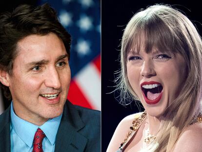 El primer ministro de Canadá, Justin Trudeau, y la cantante y compositora Taylor Swift.