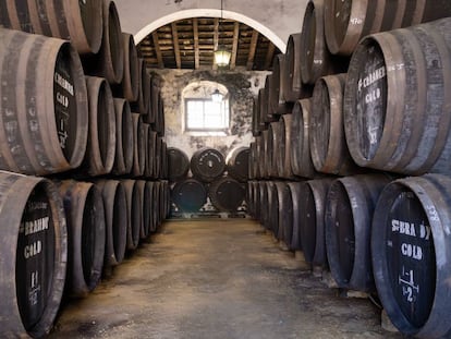 Barriles en las Bodegas Tradición, en Jerez de la Frontera (Cádiz).