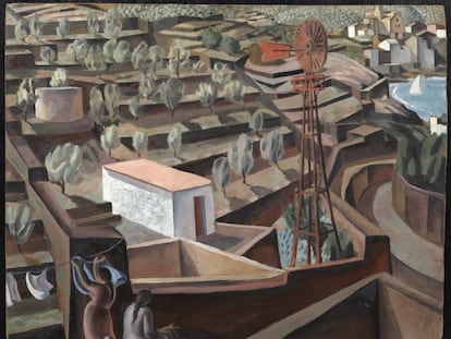 Fragmento de la obra 'El molino. Paisaje de Cadaqués', de Dalí.