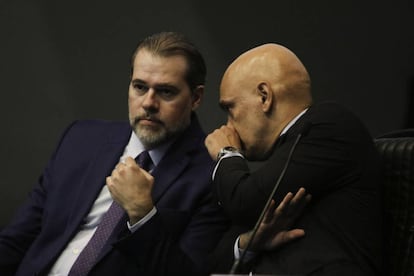 Dias Toffoli e Alexandre de Moraes, em fevereiro deste ano.