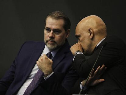 Dias Toffoli e Alexandre de Moraes, em fevereiro deste ano.