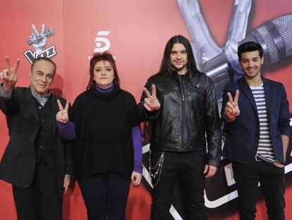 Los cuatro finalistas de 'La voz': de izquierda a derecha, Pau, Maika, Rafa y Jorge