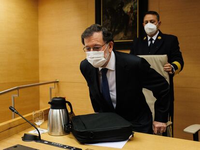 El expresidente Mariano Rajoy, el pasado 13 de diciembre al inicio de su comparecencia ante la comisión de investigación del 'caso Kitchen'.