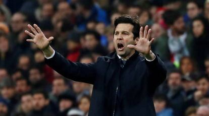 Santiago Solari durante el partido contra el Rayo.