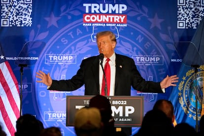 El expresidente Donald Trump en Portsmouth, New Hampshire, el 17 de enero.