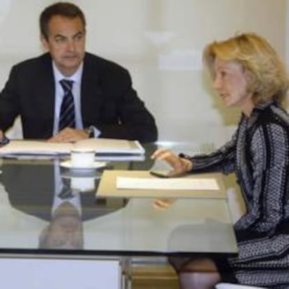 Zapatero y sus tres vicepresidentes.