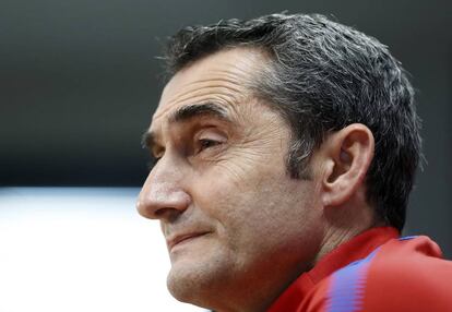 Valverde, a la sala de premsa de la Ciutat Esportiva.