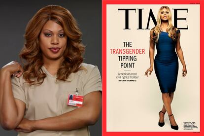 Laverne Cox también ha tenido su año. La actriz de Orange is the new black y activista por los derechos LGTB ha sido la primera transexual actriz en ser nominada a un Emmy, la primera trans en aparecer en la portada de Time y ha sido galardonada con un premio GLAAD por su activismo. "Tenemos que entender que no todo el mundo que nace se identifica con el género de sus genitales. Si alguien necesita expresar su género de una forma distinta, no debería negársele asistencia médica o no debería sufrir bullying por ello".