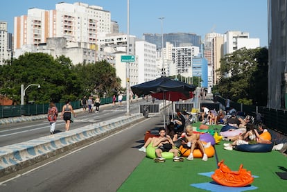  El Parque do Minhocao en el centro de São Paulo.