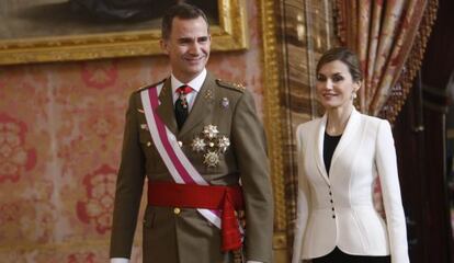 Los reyes durante la celebraci&oacute;n de la Pascua Militar. 