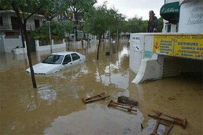 Inundaciones sufridas ayer en la localidad de Platja d&#39;Aro.