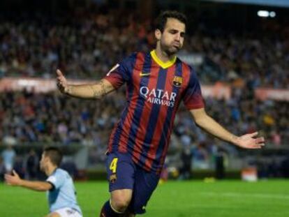 Cesc celebra su segundo gol al Celta.