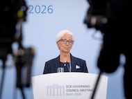 La presidenta del BCE, Christine Lagarde, en la reunión del Consejo de Gobierno del BCE en septiembre.
