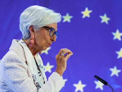 La presidenta del BCE, Christine Lagarde, a finales de julio en Fráncfort.