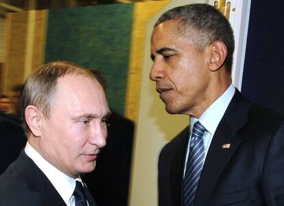 Vlad&iacute;mir Putin, junto a Barack Obama en 2015 en Par&iacute;s.