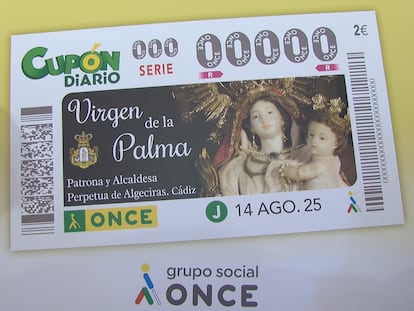 Cupón de la ONCE de este jueves 14 de agosto en homenaje a la Virgen de la Paloma.