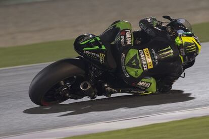 Pol Espargaró, durante los tests en Losail