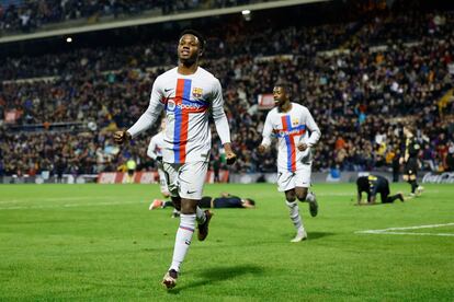 Ansu Fati celebra su gol ante el Intercity en dieciseisavos de final de Copa.