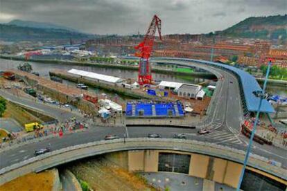 Vista del circuito urbano de Bilbao durante los entrenamientos de ayer.