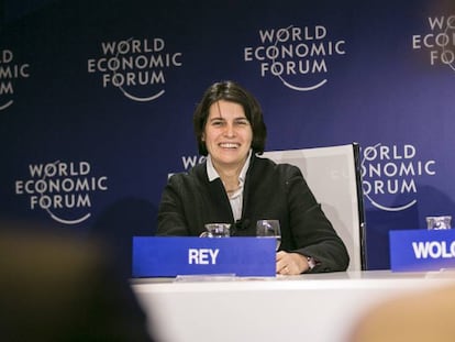 Hélène Rey, profesora la London School of Economics, en su intervención en uno de los debates del Foro Internacional de Davos. 