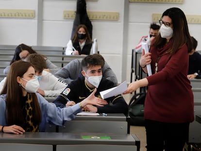 Examen en la Universidad Autónoma de Barcelona el pasado curso.