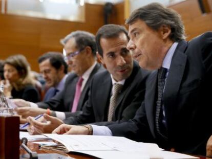Ignacio González, en el pleno de la Asamblea de hoy jueves.