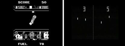 Dos de los primeros ejemplos de multijugador cooperativo: desde la izquierda, 'Fire Truck' (1978) y 'Pong Doubles' (1973).