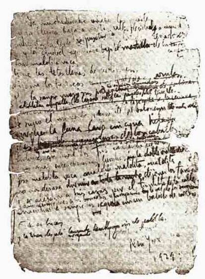 Manuscrito de <i>Crucifixión.</i>