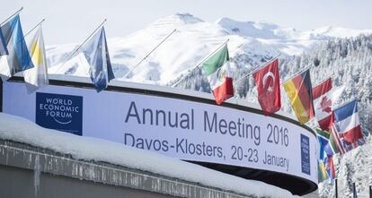 Preparativos de la reunión del Foro Económico Mundial en Davos.